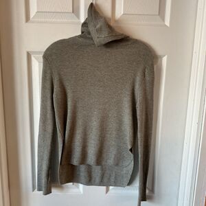 Poof! Women’s Small Grey Sweater Asymmetrical Long Sleeve Mock Neck Light